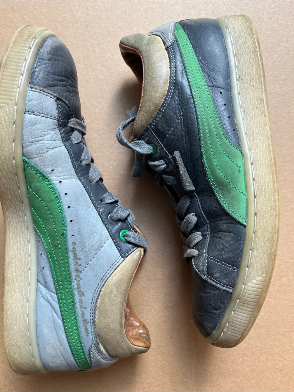 Puma x Burn Rubber Stepper Castlerock Quarry Green Sneaker 2017 Size 9 - Picture 3 of 10